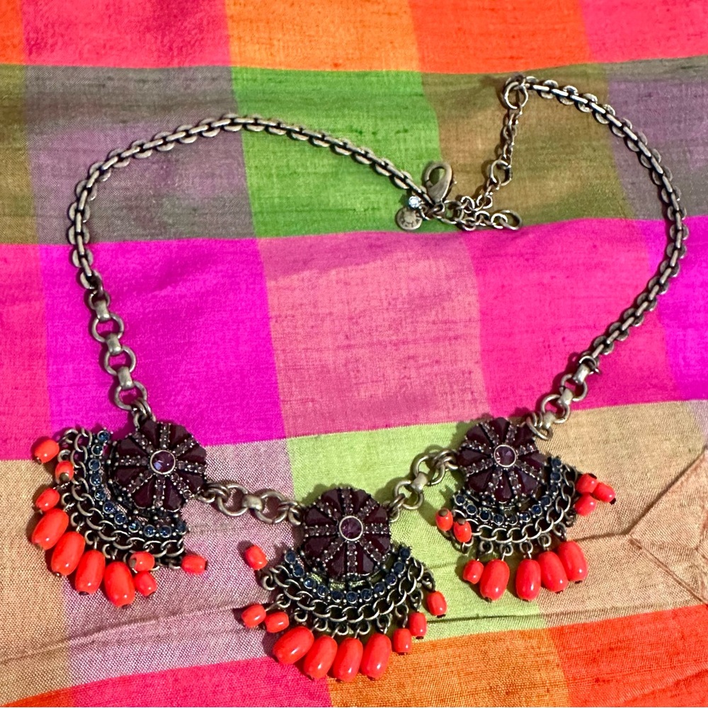 J. Crew Purple Orange necklace - Picture 2 of 4